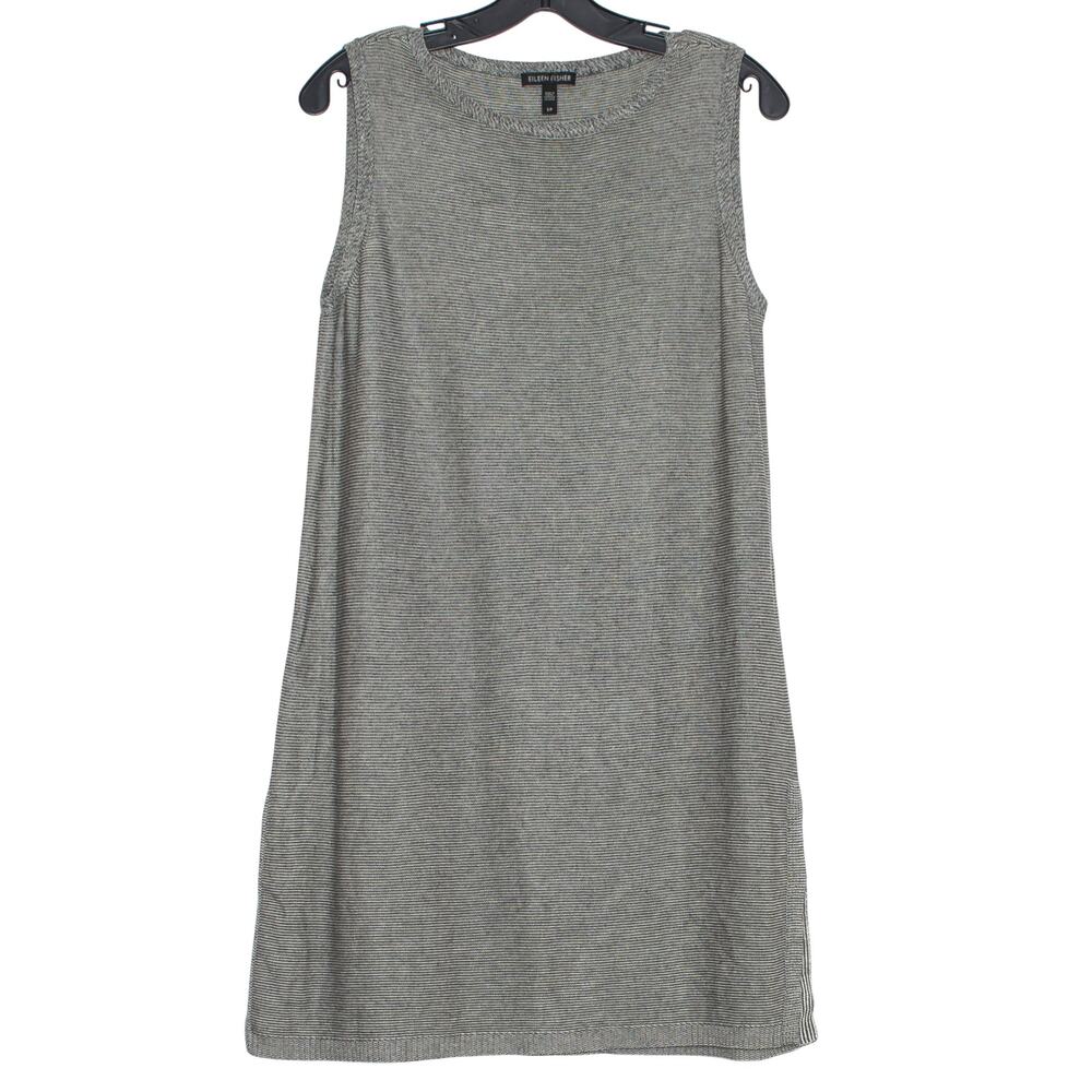 Eileen Fisher Tunic Sweater Minimalist Quiet Luxury Capsule Sleeveless Ash Small